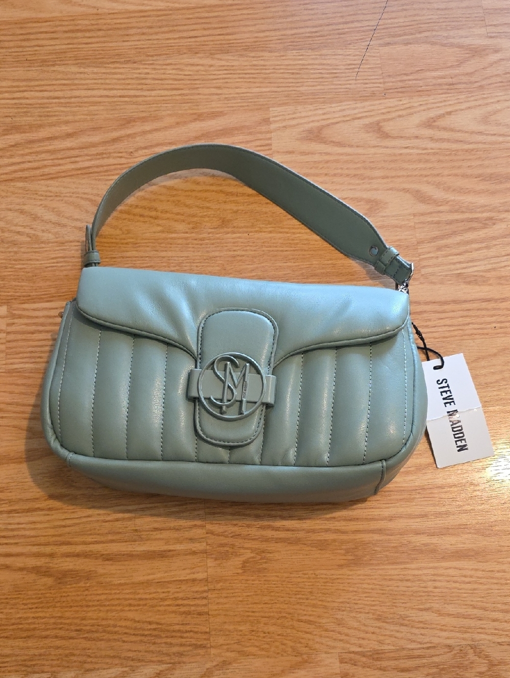 Steve Madden Quilted Sage Green Shoulder Bag